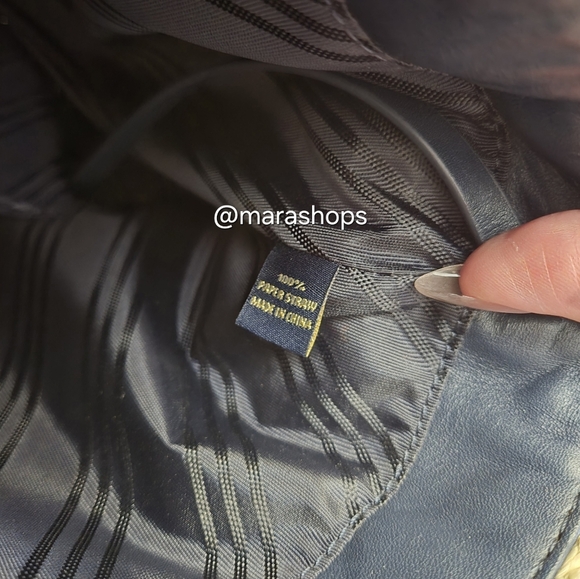 Brooks Brothers Straw Tote Bucket Bag - Picture 7 of 9